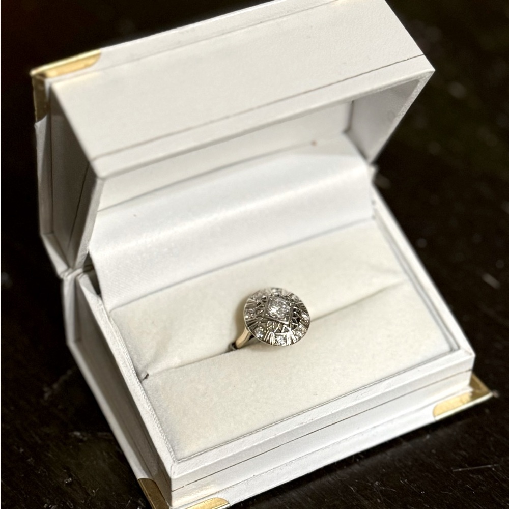 Antique Ladies Diamond Ring, 14k Gold, .85 TCW